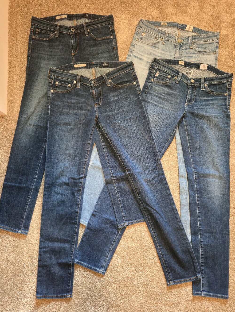 Lot Of 4 - AG Adriano Goldschmied "The Stilt" Cigarette Leg Jeans - Size 27